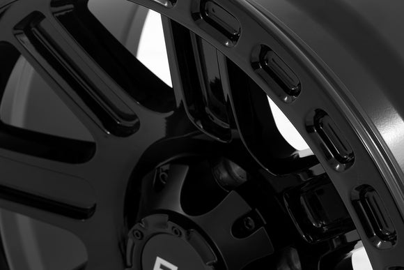 15x8 Rough Country 84 Series Gloss Black Wheel 5x4.5 ET-19 CB