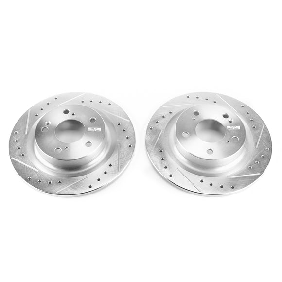 PowerStop Evolution Drilled Slotted Rotors Pair Rear For Honda Civic