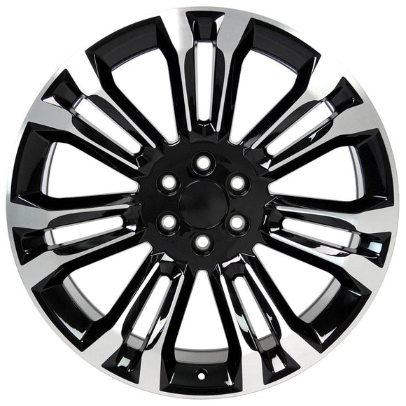 24" Replica CV43 fits Chevrolet Silverado 1500 24x10 Black Machined