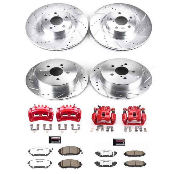 PowerStop Z26 Street Performance Ceramic Brake Pad, Drilled Slotted Rotor, and C