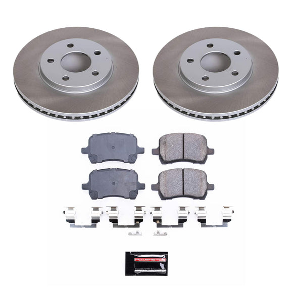PowerStop Semi-Coated Rotor and Low-Dust Ceramic Brake Pad Kit