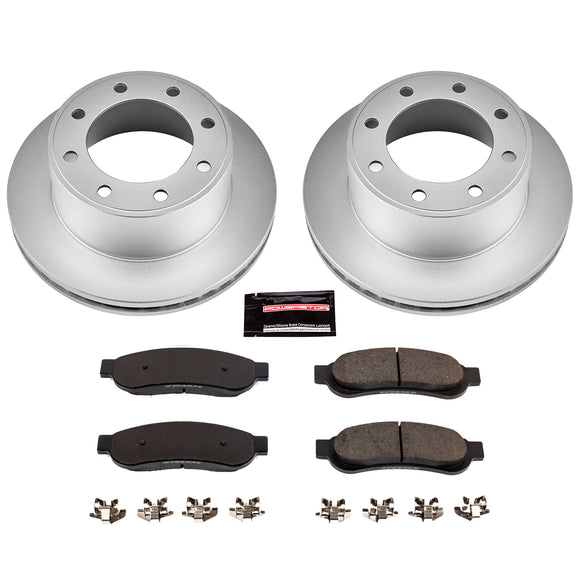 PowerStop Genuine Geomet Coated Rotor and Low-Dust Ceramic Brake Pad Kit