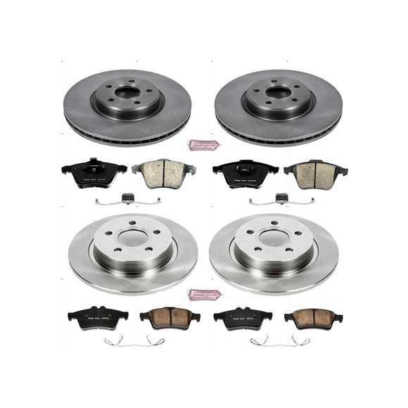 PowerStop OE Stock Replacement Low-Dust Ceramic Brake Pad and Rotor Kit