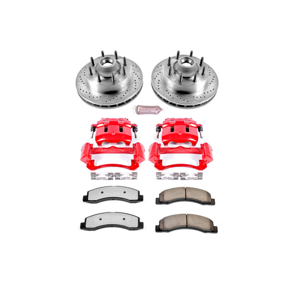 PowerStop Z36 Truck and SUV Ceramic Brake Pad, Drilled & Slotted Rotor, and Cali
