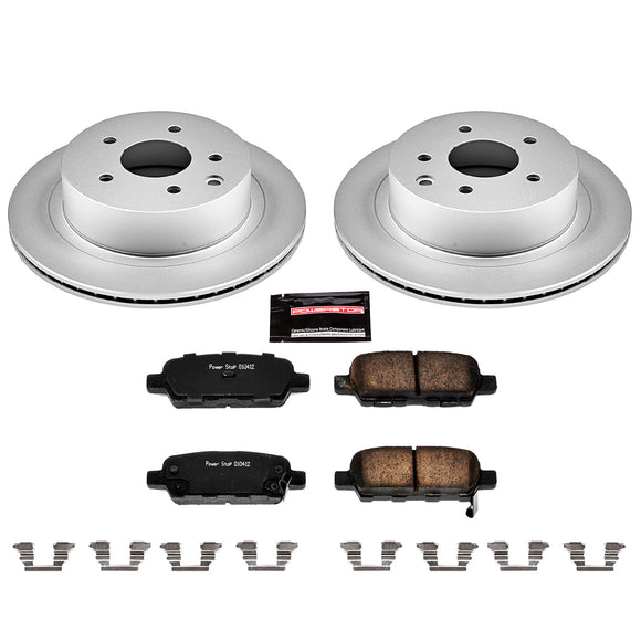 PowerStop Genuine Geomet Coated Rotor and Low-Dust Ceramic Brake Pad Kit