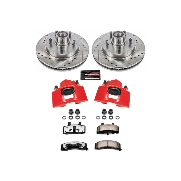 PowerStop Z36 Truck and SUV Ceramic Brake Pad, Drilled & Slotted Rotor, and Cali