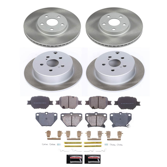 PowerStop Semi-Coated Rotor and Low-Dust Ceramic Brake Pad Kit