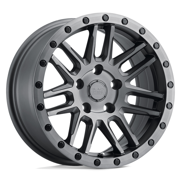 18x8 Black Rhino Arches Matte Brushed Gunmetal Black Bolts 5x127 ET30.00 Wheel