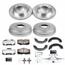PowerStop Z36 Ceramic Brake Pads with Drilled Slotted Rotors and Drum Shoe Kit