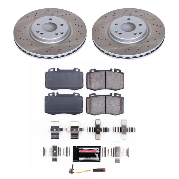 PowerStop Semi-Coated Rotor and Low-Dust Ceramic Brake Pad Kit