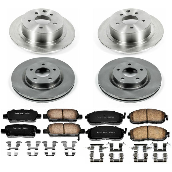 PowerStop OE Stock Replacement Low-Dust Ceramic Brake Pad and Rotor Kit