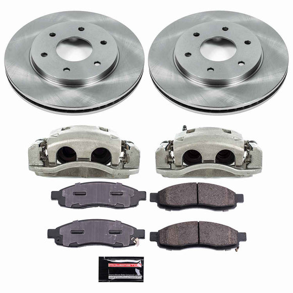 PowerStop OE Stock Replacement Low-Dust Ceramic Brake Pad, Rotor and Caliper Kit