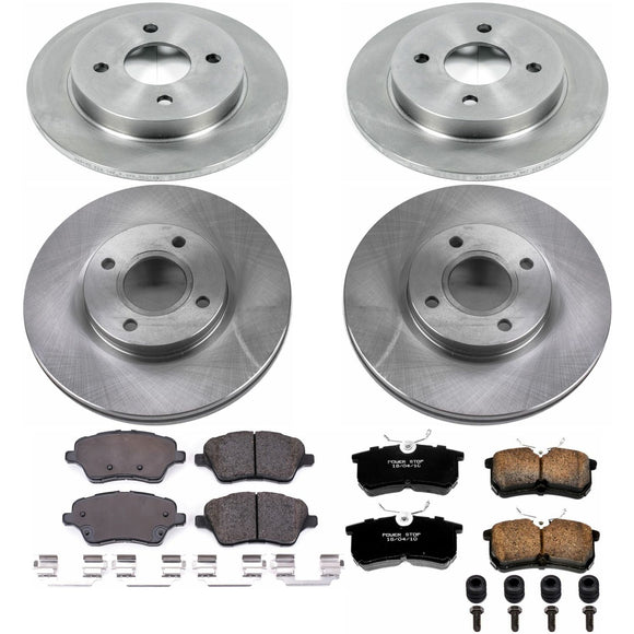 PowerStop OE Stock Replacement Low-Dust Ceramic Brake Pad and Rotor Kit