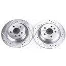PowerStop Evolution Drilled Slotted Rotors Pair Rear For Range Rover Evoque