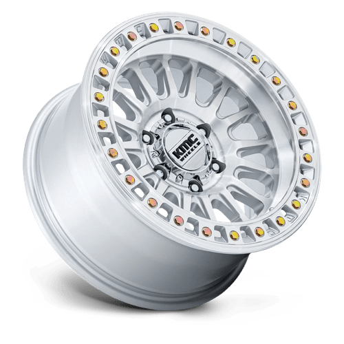 18X9 KMC KM552 IMS Gloss Silver W/ Machined Face 6x135 ET18 Wheel Rim