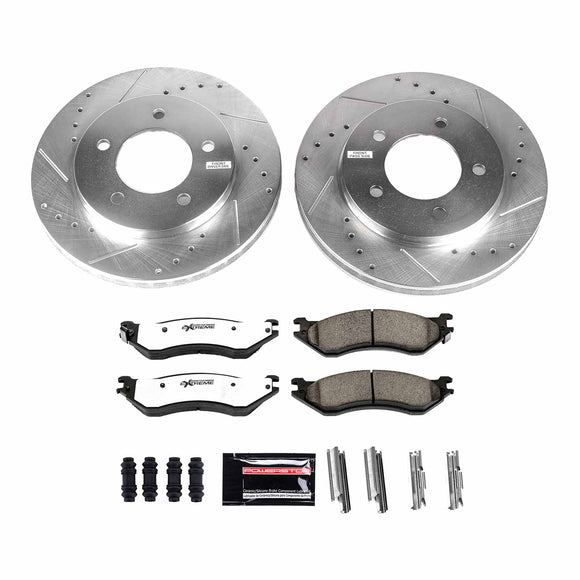 PowerStop Z36 Carbon-Fiber Ceramic Brake Pad with Drilled and Slotted Rotor Kit