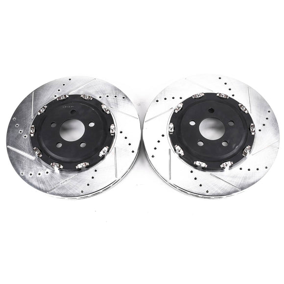 PowerStop Evolution Drilled Slotted Rotors Pair Front For Dodge Challenger