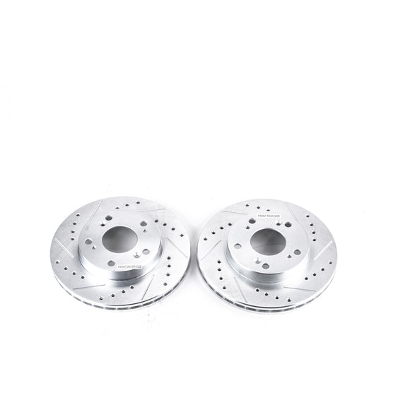 PowerStop Evolution Drilled Slotted Rotors Pair Front For Acura RSX