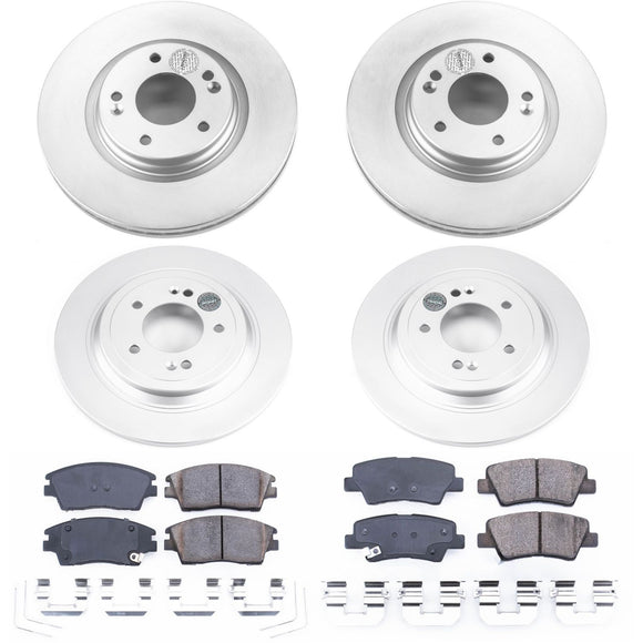 PowerStop Genuine Geomet Coated Rotor and Low-Dust Ceramic Brake Pad Kit