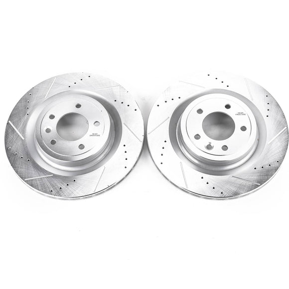PowerStop Evolution Drilled Slotted Rotors Pair Rear For LRover Range Rover