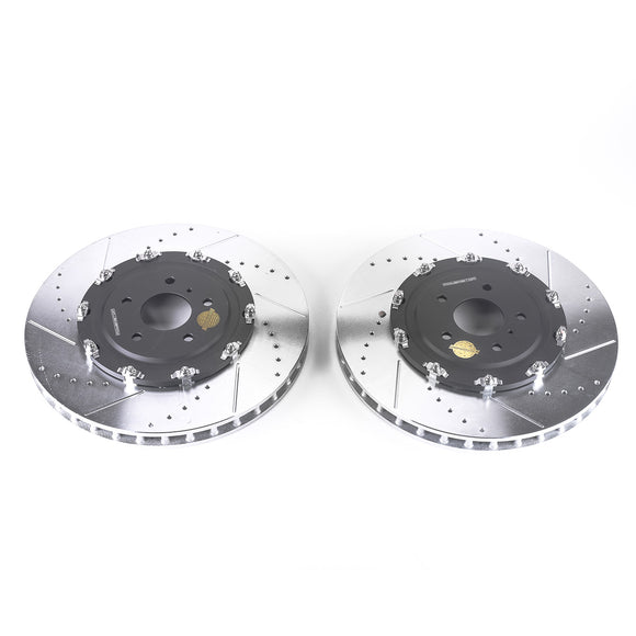 PowerStop Evolution Drilled Slotted Rotors Pair Front For Nissan GT-R