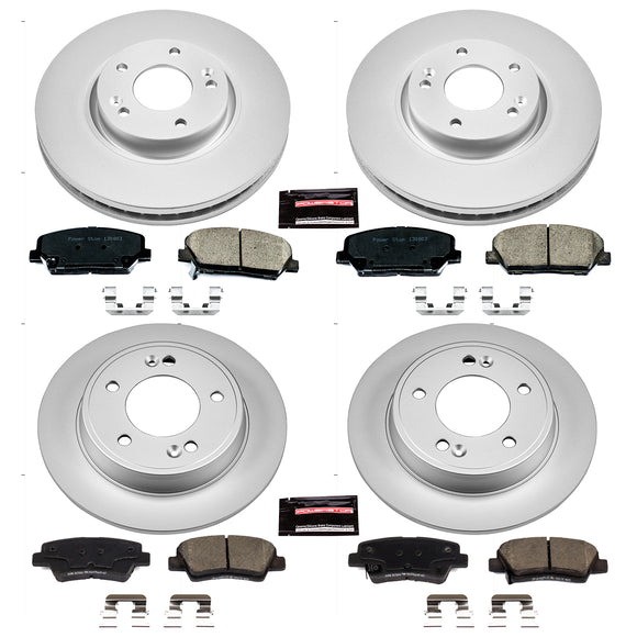 PowerStop Genuine Geomet Coated Rotor and Low-Dust Ceramic Brake Pad Kit