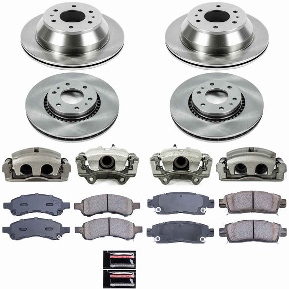 PowerStop OE Stock Replacement Low-Dust Ceramic Brake Pad, Rotor and Caliper Kit