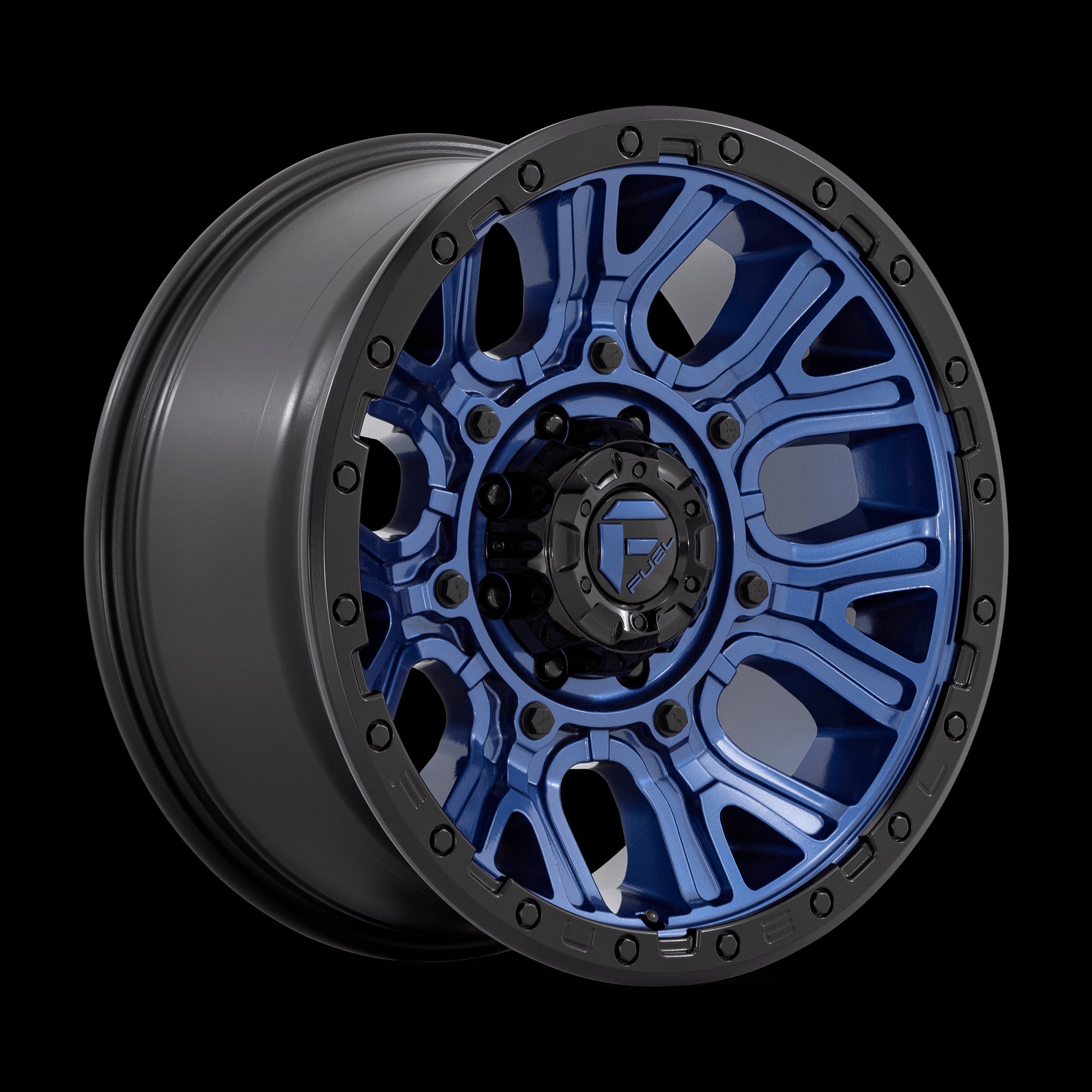 20X9 Fuel 1PC D827 Traction Blue 8X165.1 8X6.5 ET1 Wheel Rim