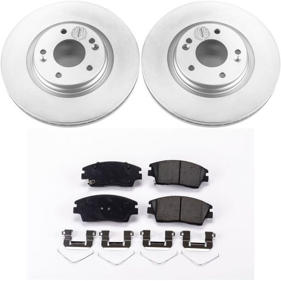 PowerStop Genuine Geomet Coated Rotor and Low-Dust Ceramic Brake Pad Kit
