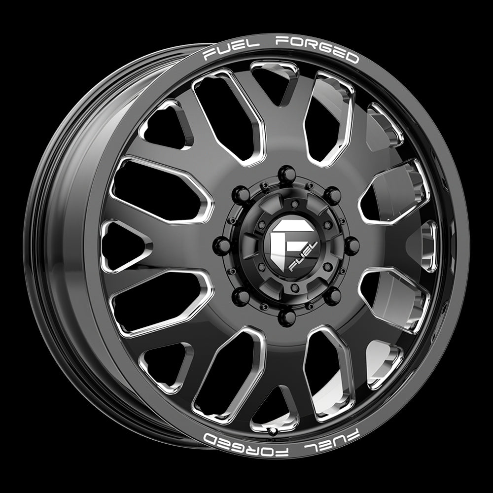 24X8.25 Fuel MONO DE19 FF19D Gloss Black Milled 8X200 ET105 wheel/rim