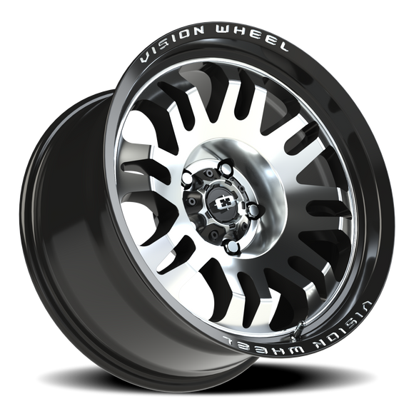 18x9.5 Vision 409 Inferno Gloss Blk Machined 5x5 (5x127) ET-18 wheel/rim