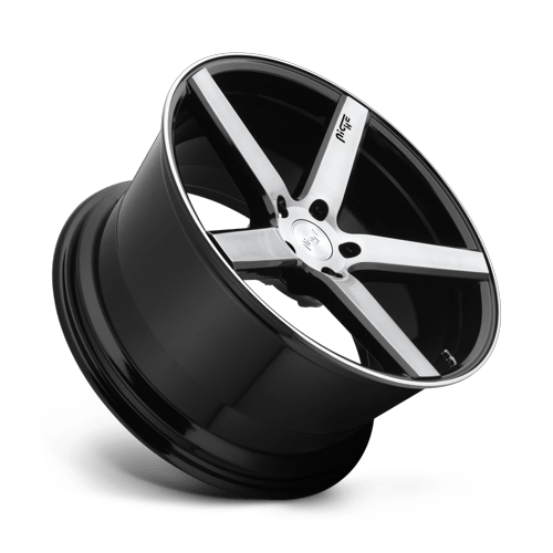 8.5x20 Niche Wheels M124 Milan Gloss Black Brushed Wheel 5x120 ET35 CB72.56