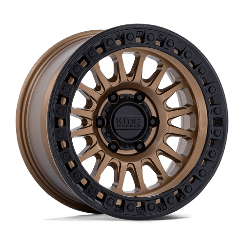18X9 KMC KM552 IMS Matte Bronze With Gloss Black Lip 6x135 ET30 Wheel Rim