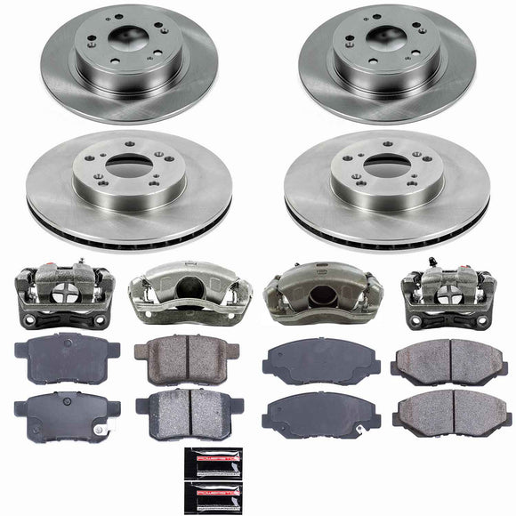 PowerStop OE Stock Replacement Low-Dust Ceramic Brake Pad, Rotor and Caliper Kit