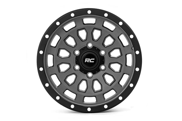 17x8.5 Rough Country 87 Series Gray/Black Wheel 6x5.5 ET0 CB4.173