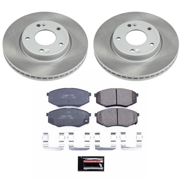 PowerStop Semi-Coated Rotor and Low-Dust Ceramic Brake Pad Kit