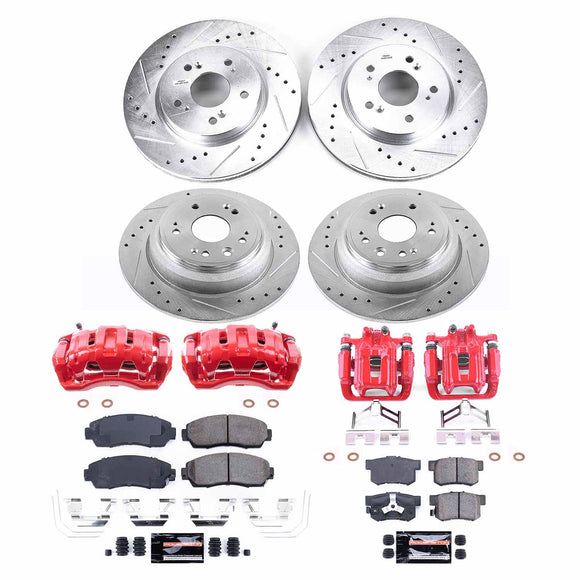 PowerStop Z23 Daily Driver Carbon-Fiber Ceramic Pads Drilled & Slotted Rotor & C