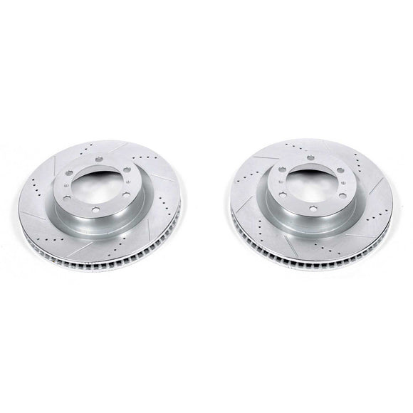 PowerStop Evolution Drilled Slotted Rotors Pair Front For Lexus GX460