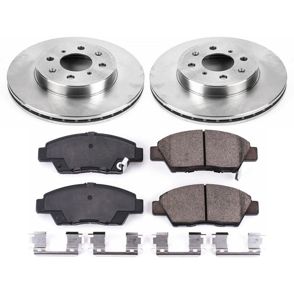 PowerStop OE Stock Replacement Low-Dust Ceramic Brake Pad and Rotor Kit