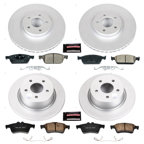 PowerStop Genuine Geomet Coated Rotor and Carbon-Fiber Ceramic Brake Pad Kit