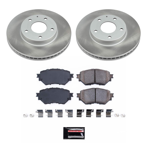 PowerStop Semi-Coated Rotor and Low-Dust Ceramic Brake Pad Kit