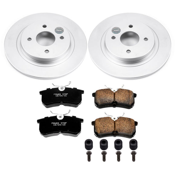 PowerStop Genuine Geomet Coated Rotor and Low-Dust Ceramic Brake Pad Kit