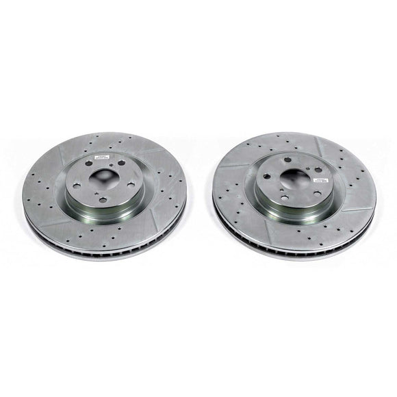 PowerStop Evolution Drilled Slotted Rotors Pair Front For Lexus IS350