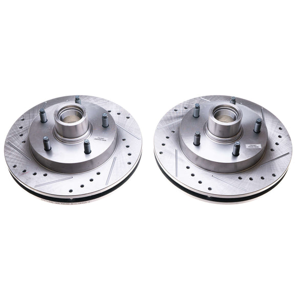 PowerStop Evolution Drilled And Slotted Rotors Pair Front For Dodge Ram 1500