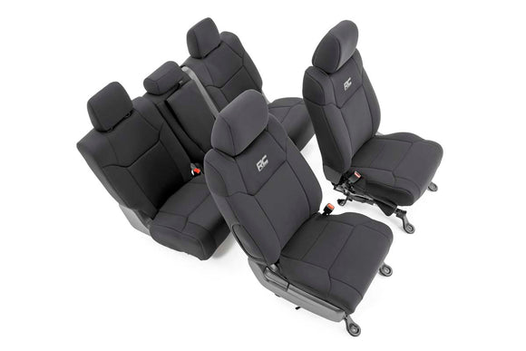 Rough Country Seat Covers with Console Cover Front and Rear For Toyota Tundra 14-21