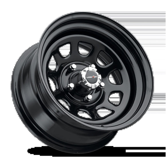 16x7 Vision 84H D Window Gloss Black 5x114.3 5x4.5 ET0 Wheel Rim