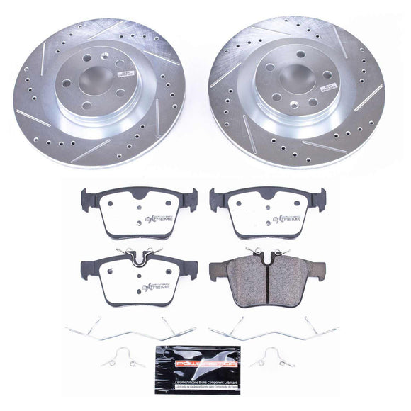 PowerStop Z36 Carbon-Fiber Ceramic Brake Pad with Drilled and Slotted Rotor Kit