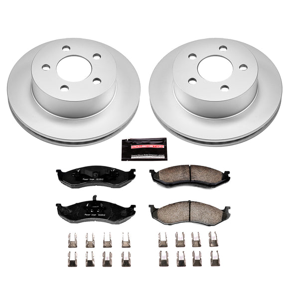 PowerStop Genuine Geomet Coated Rotor and Low-Dust Ceramic Brake Pad Kit