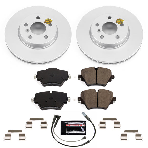 PowerStop Genuine Geomet Coated Rotor and Carbon-Fiber Ceramic Brake Pad Kit