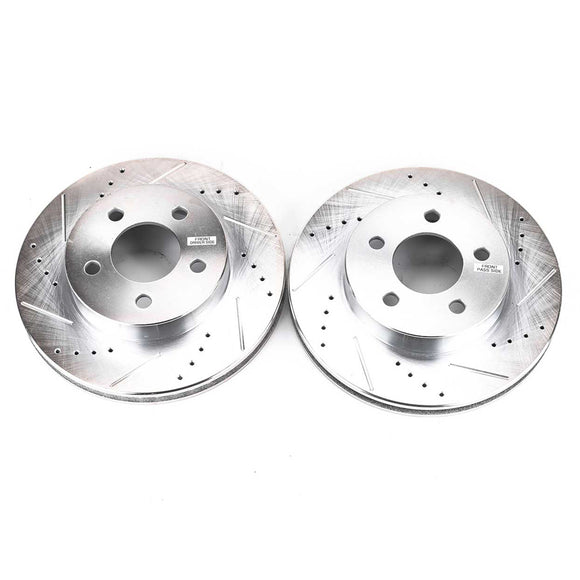 PowerStop Evolution Drilled Slotted Rotors Pair Front For Jeep Liberty